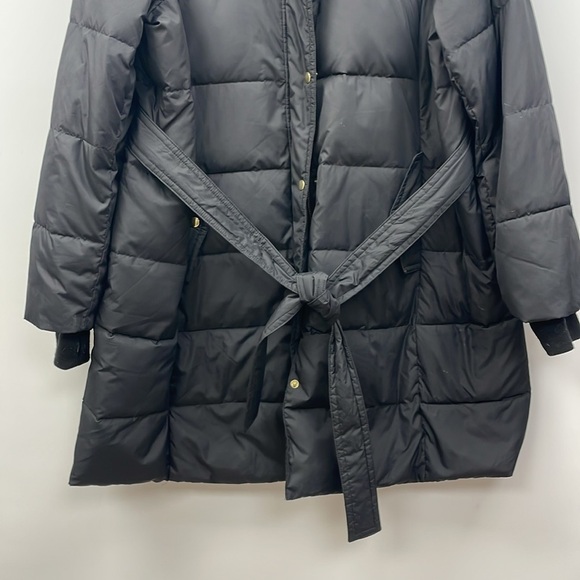 J. Crew Mercantile Belted Quilted Long Puffer Coat Winter Jacket Black 2X - Picture 4 of 8